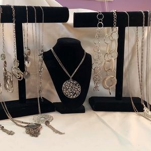 Silver tone fashion necklaces